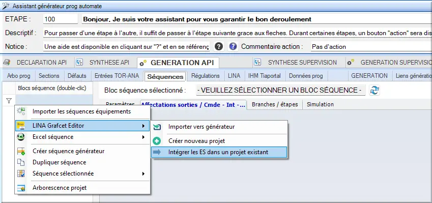 Intégrer E/S dans projet